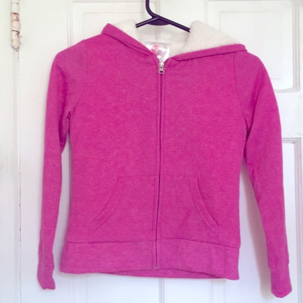 NWT Dreamstar Sport girls pink hoodie fleece jacket in 7/8